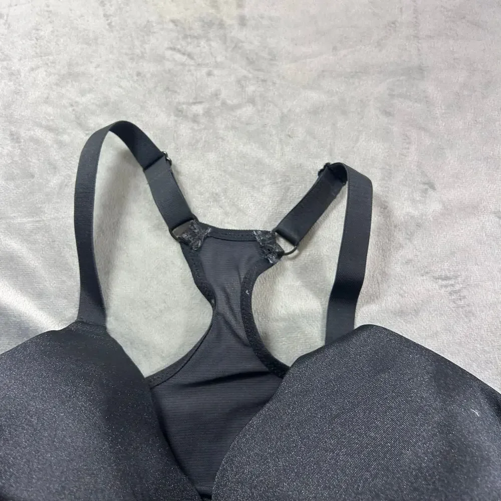 Breezies Black Underwire lightly lined racer back bra size 42DD